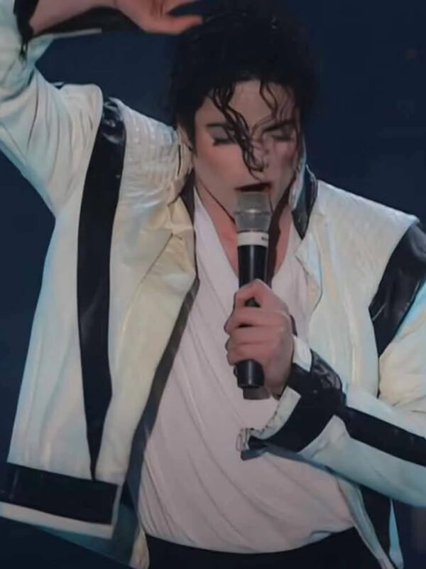 Thriller Michael Jackson White Leather Jacket
