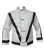Thriller Michael Jackson White Leather Jacket