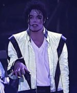 Thriller Michael Jackson White Leather Jacket