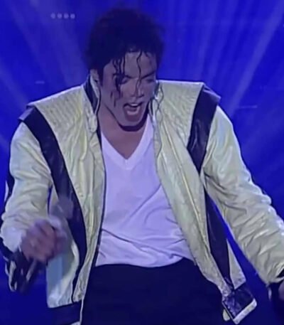 Thriller Michael Jackson White Leather Jacket