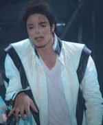 Thriller Michael Jackson White Leather Jacket