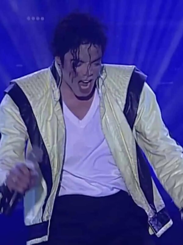 Thriller Michael Jackson White Leather Jacket