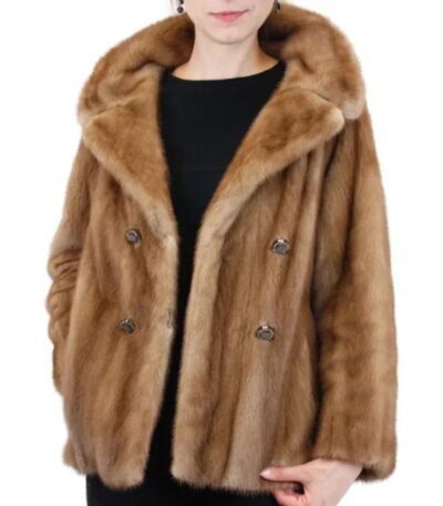 Tia Vintage Mink Fur Brown Coat