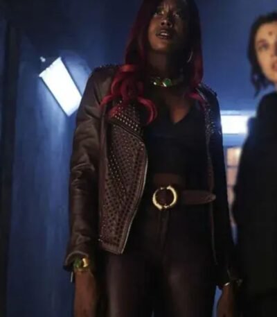 Titans Kory Anders Studded Biker Leather Jacket