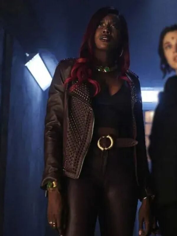 Titans Kory Anders Studded Biker Leather Jacket
