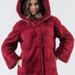 Tiya Mink Fur Maroon Coat