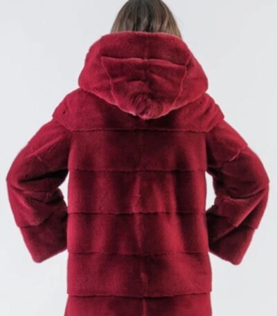 Tiya Mink Fur Maroon Coat