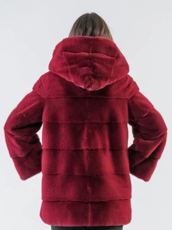 Tiya Mink Fur Maroon Coat