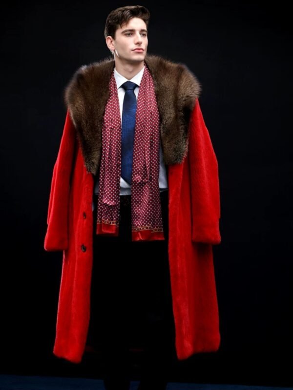 Todrick Mink Fur Red Long Coat