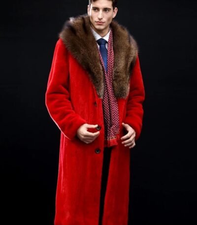 Todrick Mink Fur Red Long Coat
