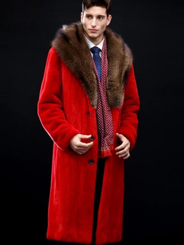 Todrick Mink Fur Red Long Coat
