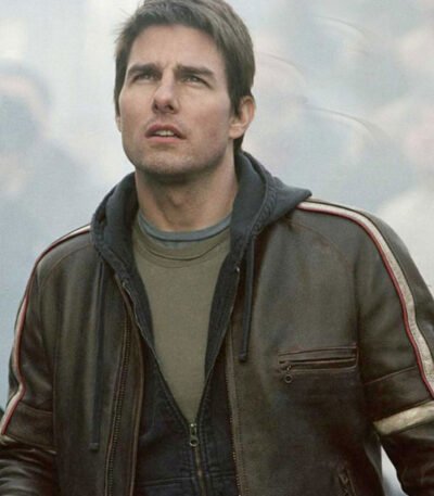 Tom Cruise War of The Worlds Brown Biker Leather Jacket