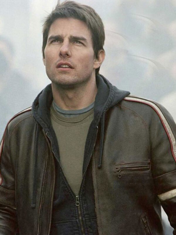 Tom Cruise War of The Worlds Brown Biker Leather Jacket