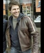 Tom Cruise War of The Worlds Brown Biker Leather Jacket