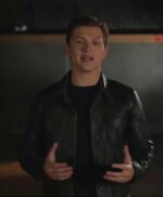 Tom Holland Uncharted Black Leather Jacket
