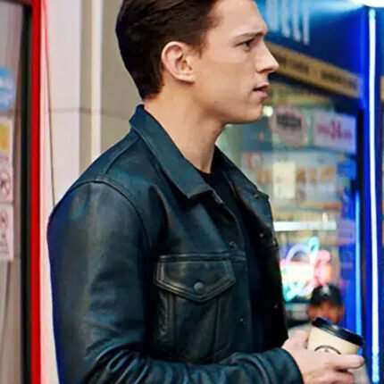 Tom Holland Uncharted Black Leather Jacket