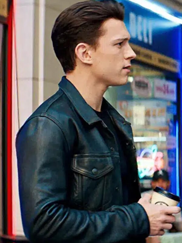 Tom Holland Uncharted Black Leather Jacket
