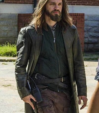 Tom Payne The Walking Dead Leather Trench Coat