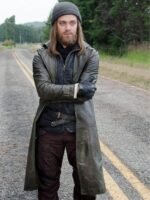 Tom Payne The Walking Dead Leather Trench Coat