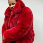 Tomer Mink Fur Luxurious Red Coat