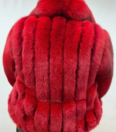 Tomer Mink Fur Luxurious Red Coat