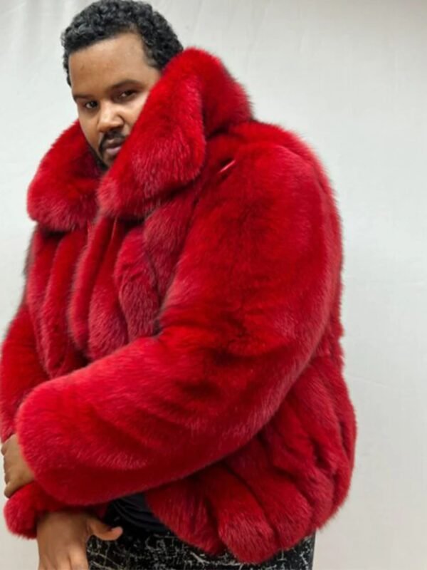 Tomer Mink Fur Luxurious Red Coat