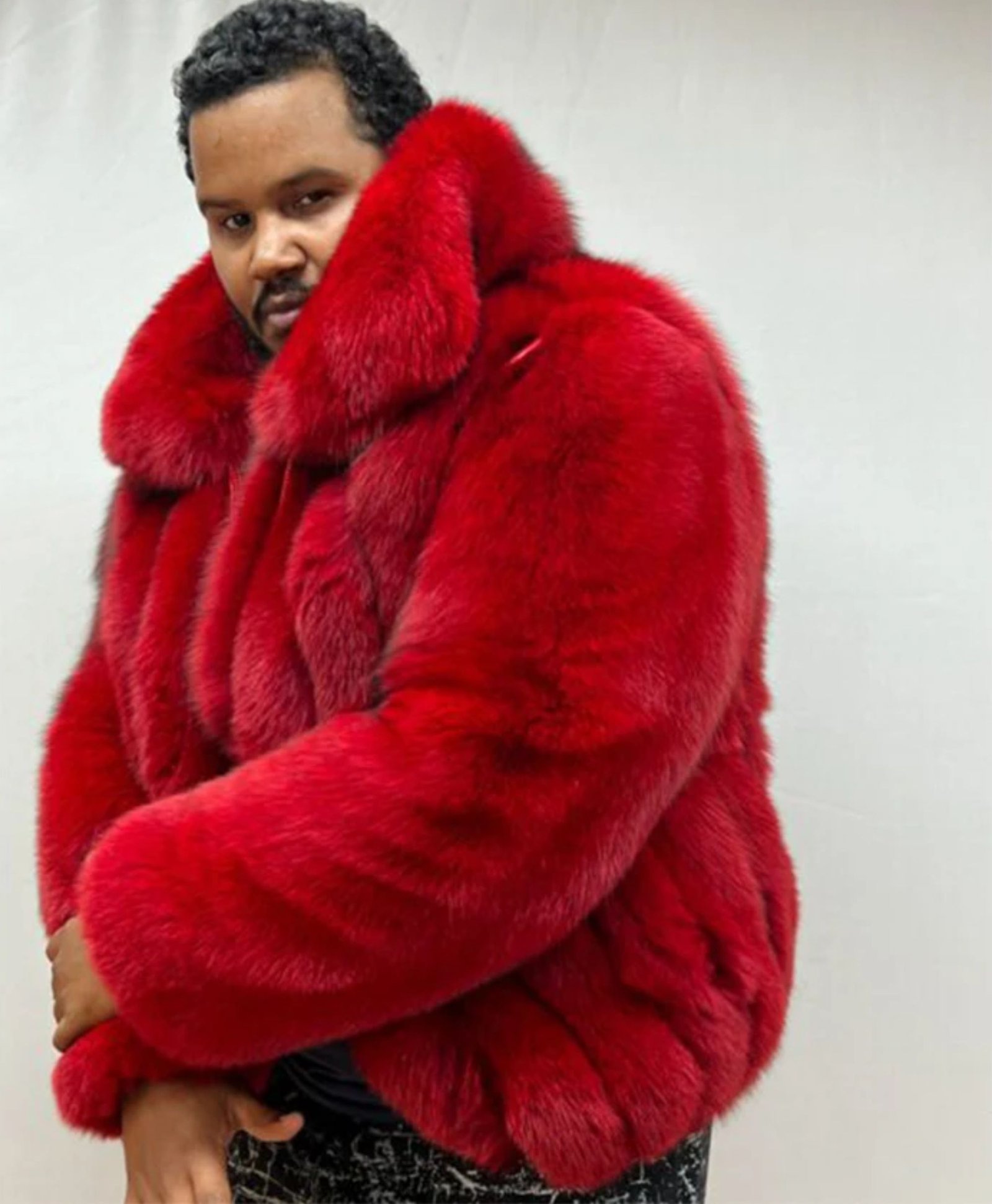 Tomer Mink Fur Luxurious Red Coat Tomer Mink Fur Luxurious Red Coat