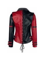 Toni Storm Red and Black Studded Leather Jacket