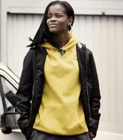 Top Boy Chantelle Bomber Black Leather Jacket