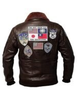 Top Gun B3 Bomber Flight Pilot Brown Shearling Fur Jacket