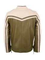 Top Gun Biker Olive Green Cafe Racer Leather Jacket