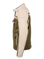 Top Gun Biker Olive Green Cafe Racer Leather Jacket