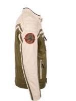 Top Gun Biker Olive Green Cafe Racer Leather Jacket
