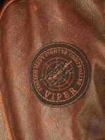 Top Gun Cap Aviator Brown Leather Jacket With Fur Hood