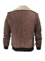 Top Gun Fur Collar Suede Brown Bomber Jacket