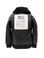 Top Gun G-1 Black Leather Aviator Bomber Sherpa Jacket