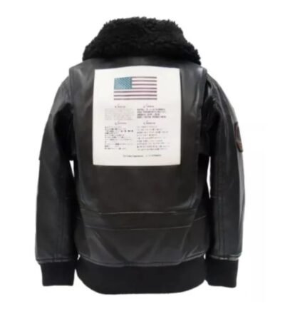 Top Gun G-1 Black Leather Aviator Bomber Sherpa Jacket