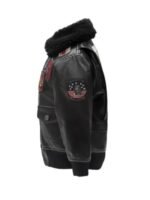 Top Gun G-1 Black Leather Aviator Bomber Sherpa Jacket
