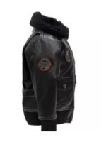 Top Gun G-1 Black Leather Aviator Bomber Sherpa Jacket