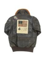 Top Gun G-1 Brown Bomber Flight Pilot Sherpa Leather Jacket