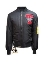 Top Gun MA-1 Tomcat Zip Up Black Parachute Bomber Jacket