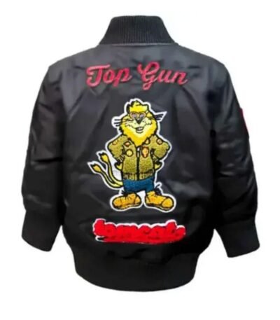 Top Gun MA-1 Tomcat Zip Up Black Parachute Bomber Jacket