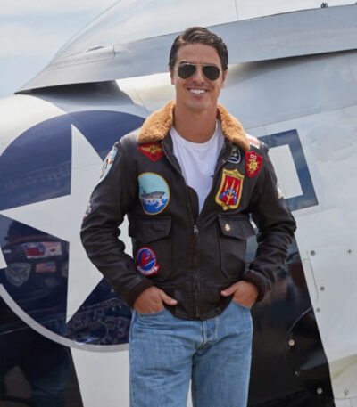 Top Gun Maverick G-1 Tom Cruise Sherpa Bomber Brown Jacket