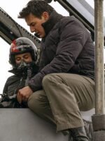 Top Gun Maverick Tom Cruise Parachute Black Puffer Jacket