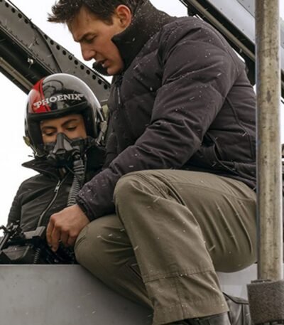 Top Gun Maverick Tom Cruise Parachute Black Puffer Jacket