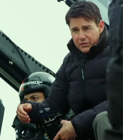 Top Gun Maverick Tom Cruise Parachute Black Puffer Jacket
