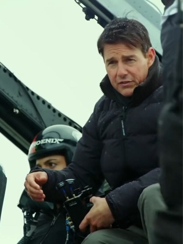 Top Gun Maverick Tom Cruise Parachute Black Puffer Jacket