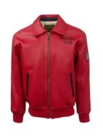 Top Gun USA Lady Lucky Red Bomber Zip Up Jacket