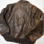 Top Gun Vintage 80s Military Flight Brown Leather Jacket