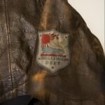 Top Gun Vintage 80s Military Flight Brown Leather Jacket